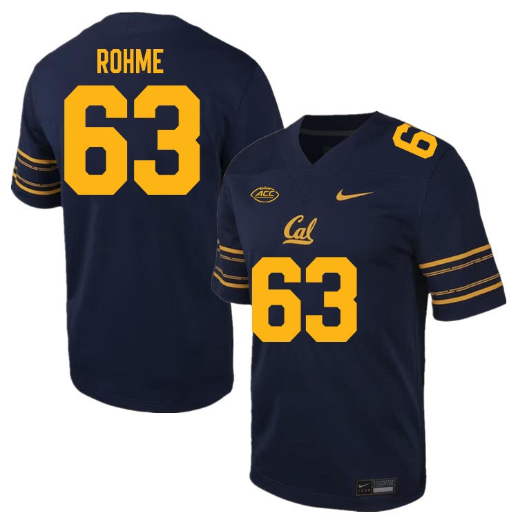 California Golden Bears #63 Brayden Rohme ACC Conference College Football Jerseys Stitched Sale-Navy